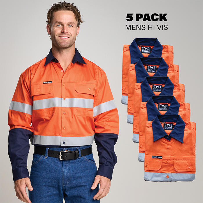 MENS TRADIE 5 PACK ORANGE/NAVY
