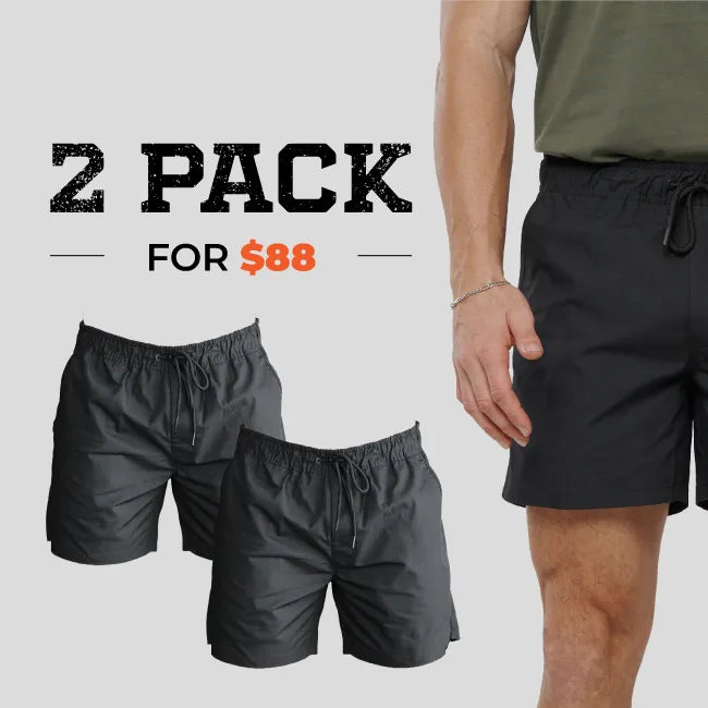 OBC TRADE WORK SHORTS 2PACK BLACK