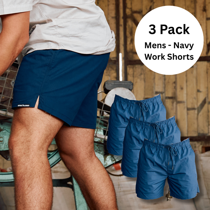 OBC TRADIE WORK SHORTS 3PACK NAVY