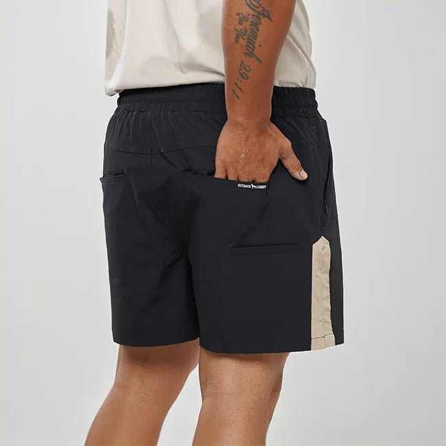 OBC ACTIVE STRETCH RIP STOP WORK SHORTS - BLACK