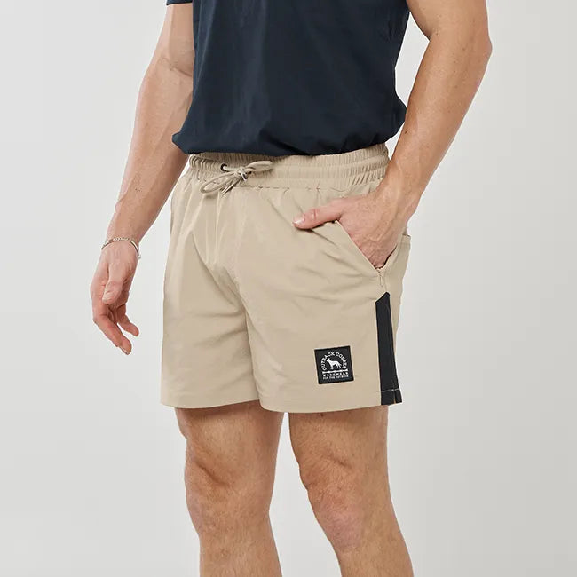 OBC ACTIVE STRETCH RIP STOP WORK SHORTS  -KHAKI