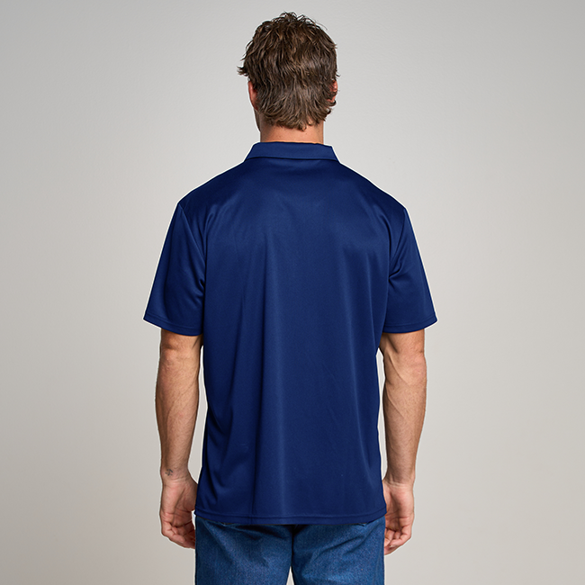 Mens Short Sleeve Active Polo Shirt- Navy