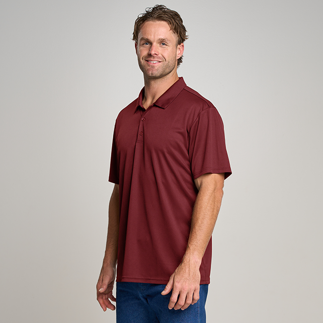MENS S/S ACTIVE POLO SHIRT - BURGUNDY