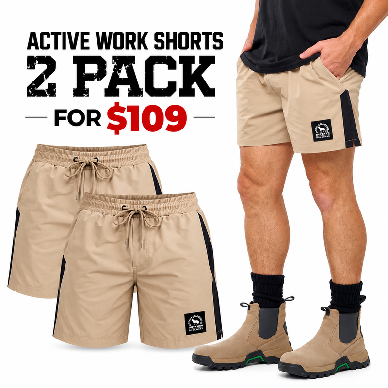 OBC ACTIVE SHORTS 2 PACK – KHAKI