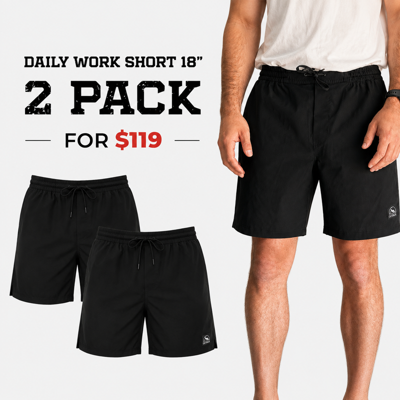 2 Pack - OBC Daily Work Shorts 18" Black