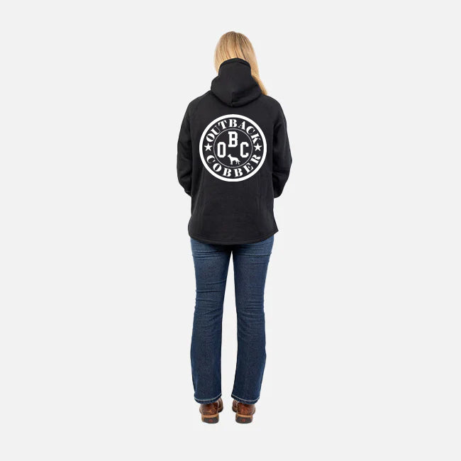 SHEARERS ZIP POCKET WOMENS HOODIE - BLACK