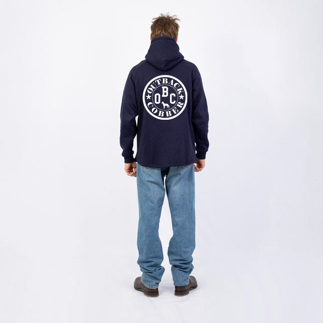 SHEARERS ZIP POCKET MENS HOODIE - NAVY