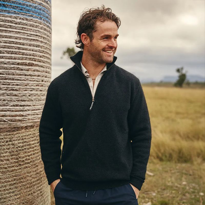 Lawson Mens Half Zip Pullover - Charcoal