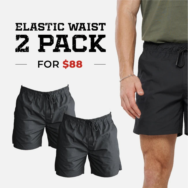 OBC TRADE WORK SHORTS 2PACK BLACK