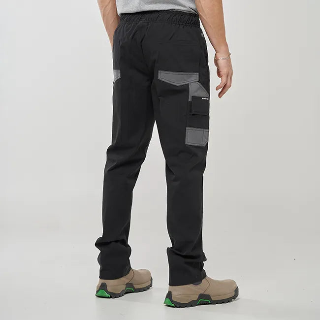 OBC ELASTIC WAIST WORK PANTS - BLACK
