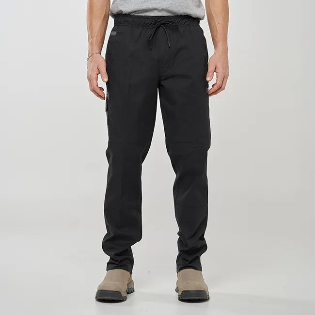 OBC ELASTIC WAIST WORK PANTS - BLACK