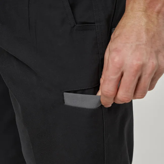 OBC ELASTIC WAIST WORK PANTS - BLACK