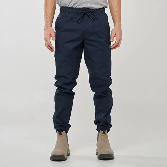 OBC ELASTIC WAIST CUFFED WORK PANTS - NAVY