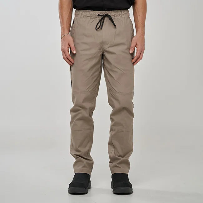 OBC ELASTIC WAIST WORK PANTS - KHAKI