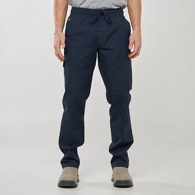 OBC ELASTIC WAIST WORK PANTS - NAVY