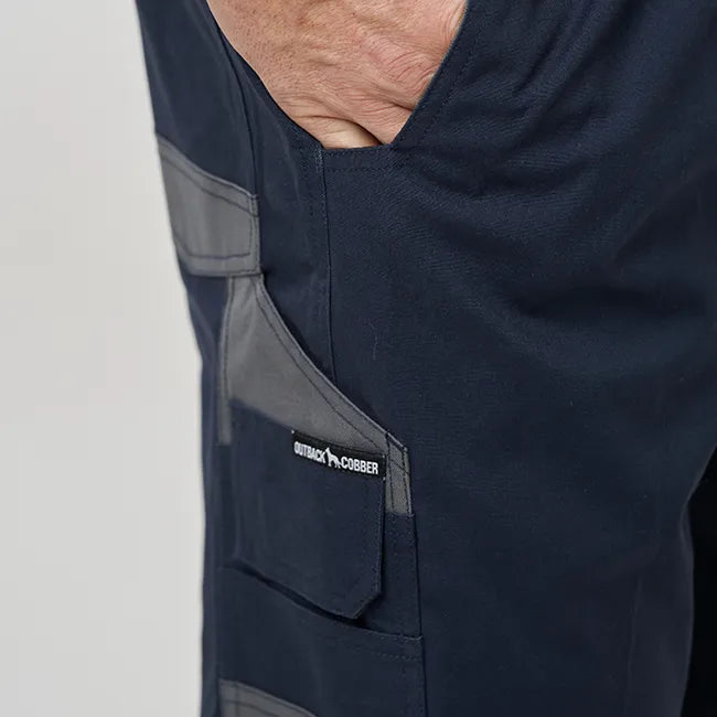 OBC ELASTIC WAIST WORK PANTS - NAVY