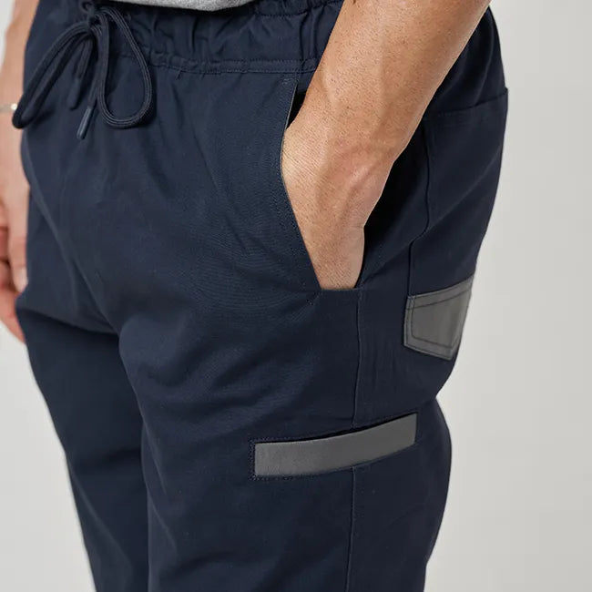 OBC ELASTIC WAIST WORK PANTS - NAVY