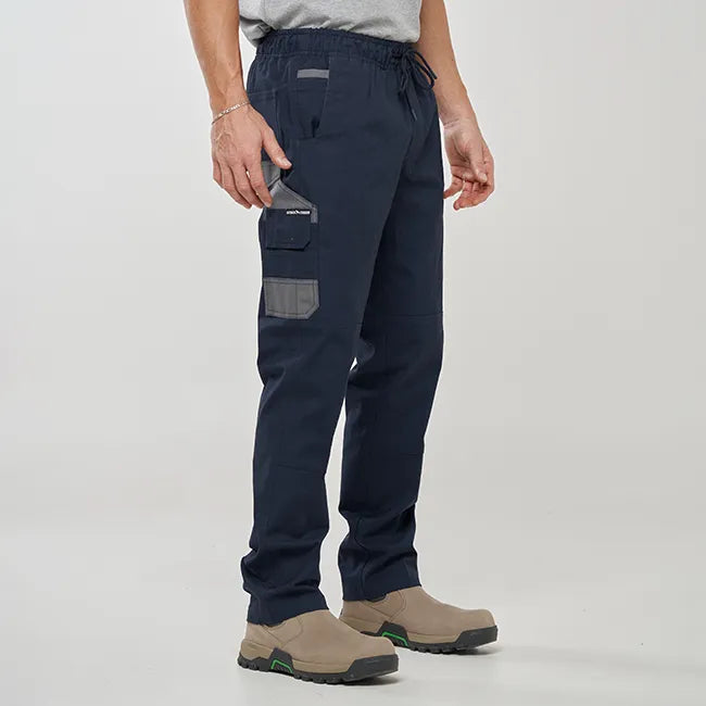 OBC ELASTIC WAIST WORK PANTS - NAVY