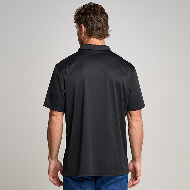 Mens Short Sleeve Active Polo Shirt- Black