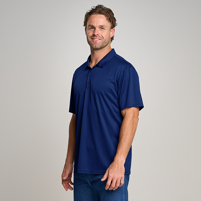 Mens Short Sleeve Active Polo Shirt- Navy